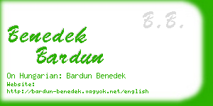 benedek bardun business card